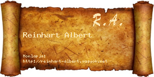 Reinhart Albert névjegykártya