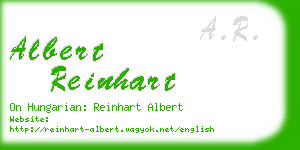 albert reinhart business card